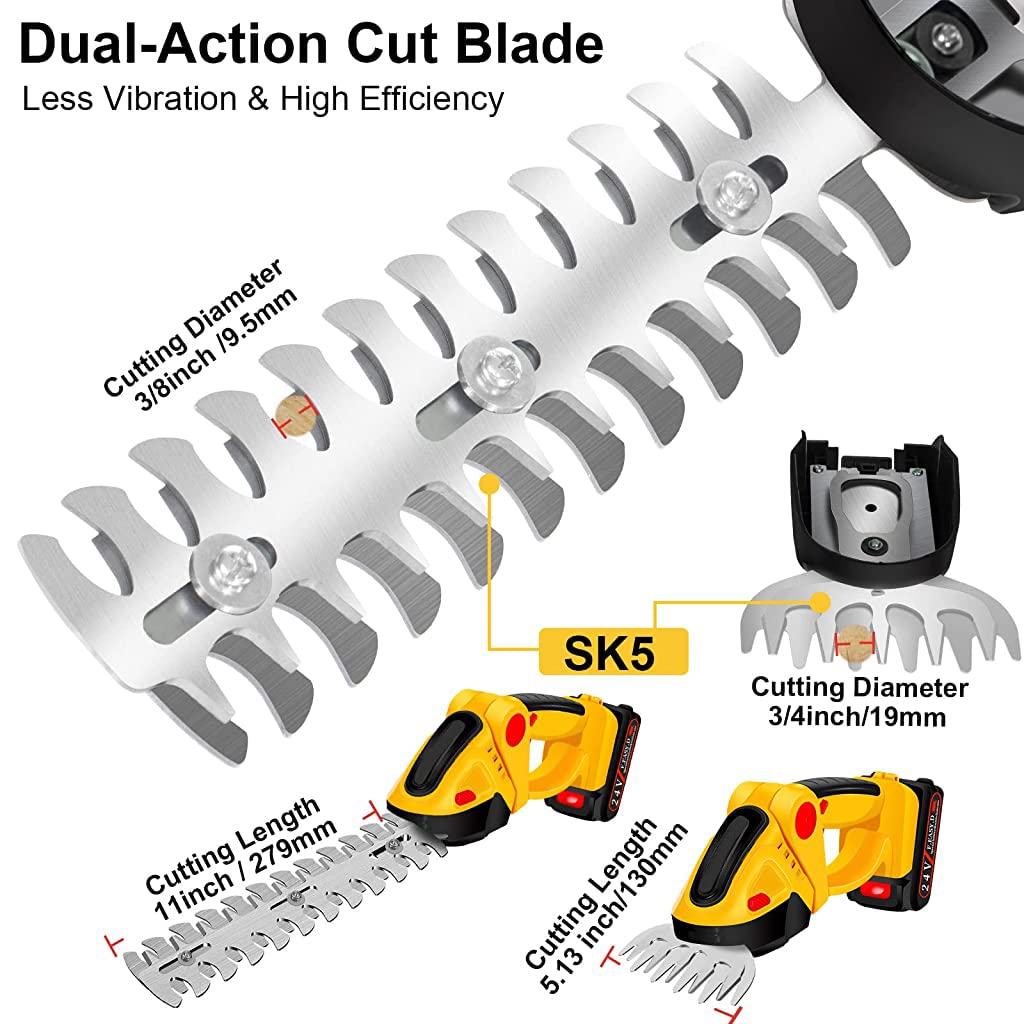 HASTHIP 2 in 1 Brush Cutter Machine with 2Pcs SK5 Blade for Hedge Grass, Lightweight Cordless Hedge Trimmer & Grass Shear with 4000mAh Rechargeable Batterys and Charger HASTHIP 2 in 1 Brush Cutter Machine with 2Pcs SK5 Blade for Hedge Grass, Lightweight Cordless Hedge Trimmer & Grass Shear with 4000mAh Rechargeable Batterys and Charger